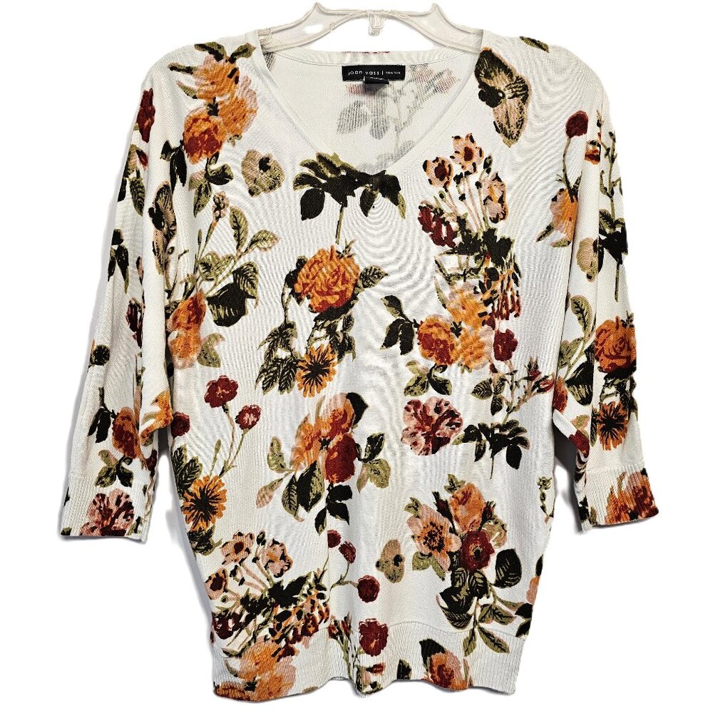 Joan Voss New York Floral Sweater – Size XS